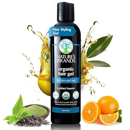 Nature’s Brand - Herbal Choice Mari Organic Hair Gel, 8 Oz - All-Day Hold for Curly & Straight Hair, Nourishing, Rosehip & Olive Oil Gel with Sweet