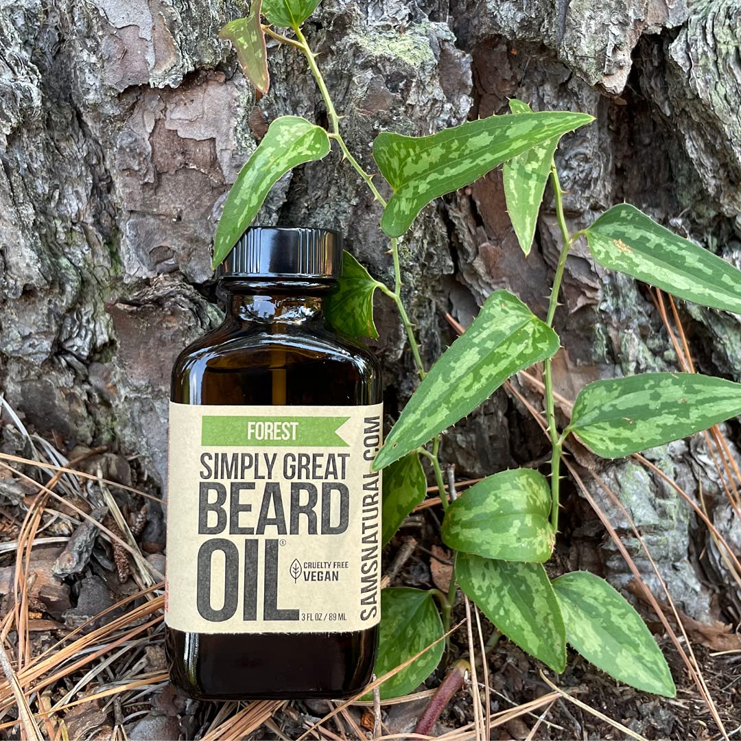 Simply Great Beard Oil - FOREST Scented - Holiday Gifts - Stocking Stuffers - Beard Conditioner - 3 Oz - Easy Applicator - Natural - Vegan and Cruelty Beauty and Personal Care Simply Great Beard Oil