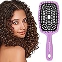 Curl Keeper Flexy Hair Brush, Purple - Detangling Hair Brush with Flexible Bristles for Shower Use, Combing Through Curls & Removing Tangles