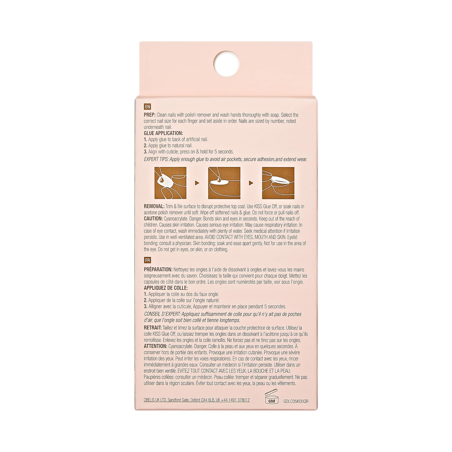 Gold Finger False Nails Gel Glam Design Full Cover Fake Nails, Long Length (2 PACK)
