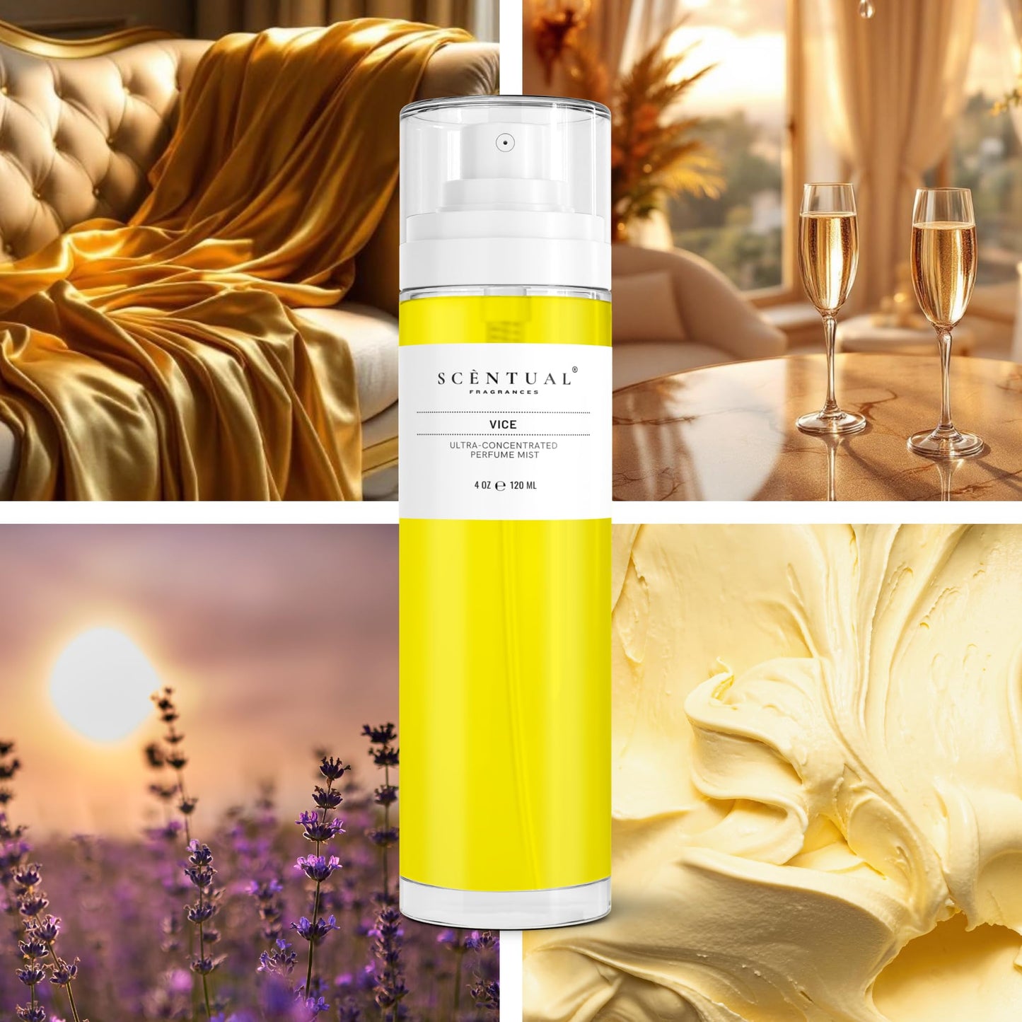 Scentual Fragrances, Vice Ultra-Concentrated Hair & Body Perfume Mist, Long Lasting Women's Fragrance, Gourmand Perfumes for Women, Vegan and Cruelty