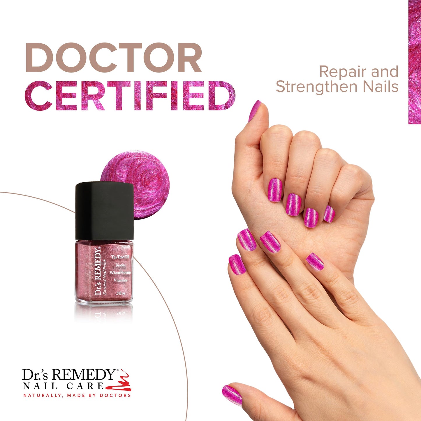 Dr’s Remedy Enriched Nail Polish: Non Toxic, All Natural, and Organic - Doctor Formulated: Strengthens, Restores, Heals, and Protects '24-Free'