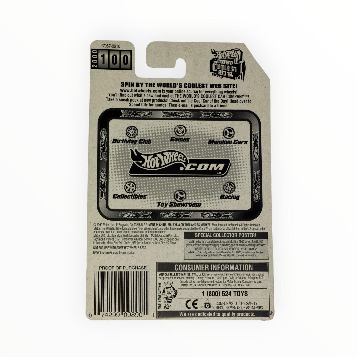 Hot Wheels 2000 BMW M Roadster Red Convertible