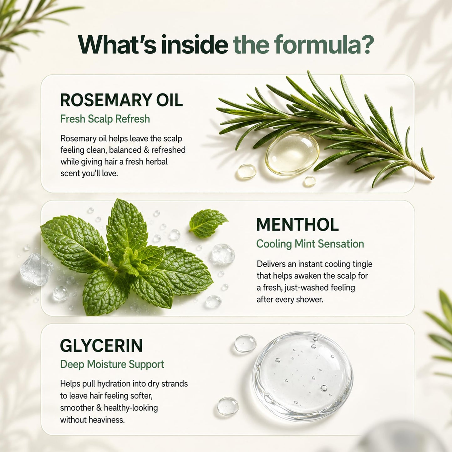 Herbishh Rosemary Mint Shampoo & Conditioner Set (16.23 fl. oz Each), Clarifying Shampoo for Oily Hair, Helps Remove Oil & Residue, Nourish Smooth