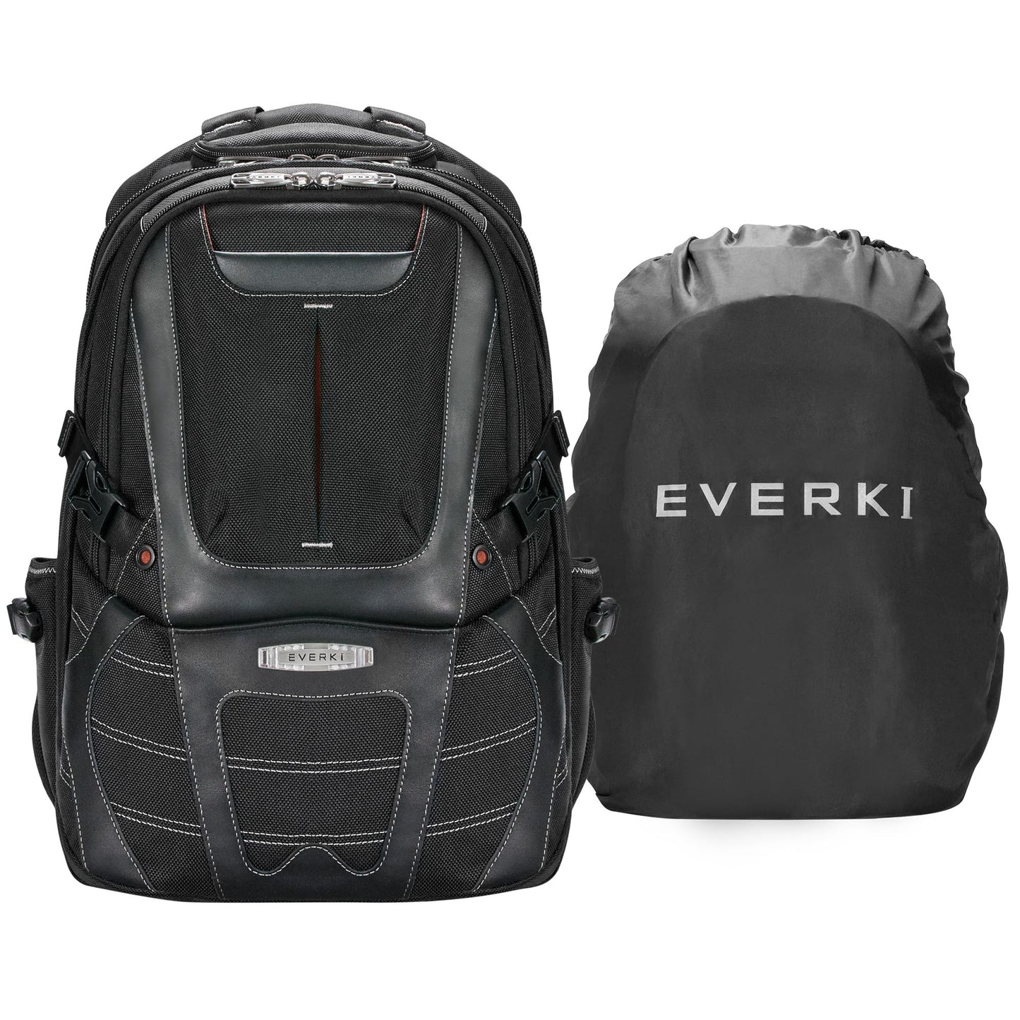 EVERKI Concept 2 Professional Laptop Backpack - Travel Backpack for Men, Laptop Bag Fits 17.3-Inch - 30L Durable Business Back Pack with Ballistic Nylon & Leather - Black (EKP133B)