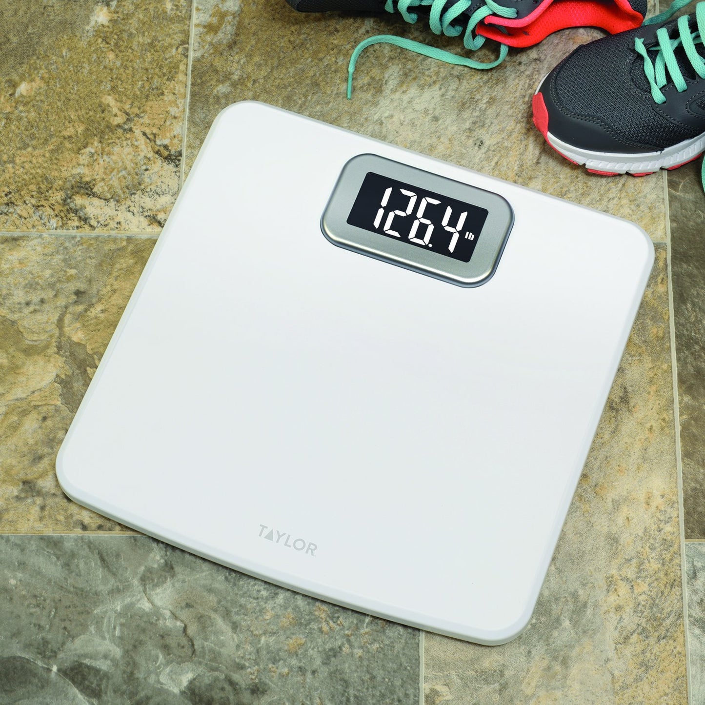 Taylor Precision Products Capacity Digital Bathroom Scale, White, 400 lb