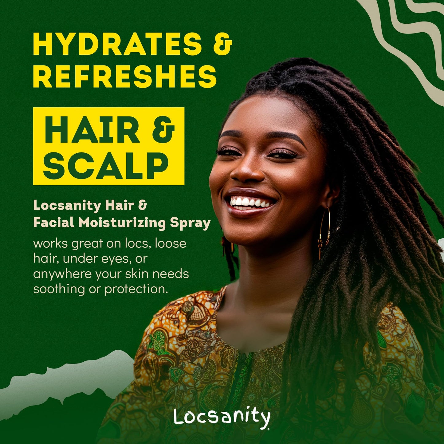Locsanity Pure Rosewater Hair and Facial Spray - Regular Size Hydrating Face Mist to Soothe, Refresh, and Rejuvenate Skin, Reduce Oil and Buildup