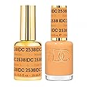 DND DC Gel Polish Set, Free Spirit Collection, UV/LED Gel Polish and Air Dry Nail Lacquer, Matching Chip-Free Polish Duo, 2538 Mandarin Glow, 0.5 Fl