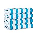 Arkwright Cali Cabana Stripe Beach Towel - Pack of 4 - Soft 100% Cotton Lightweight Quick Dry Terry Towels Set for Pool, Swim, and Hot Tub, 30 x 60…