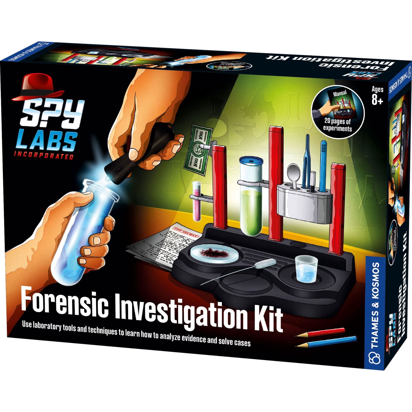 Thames & Kosmos Spy Labs Forensic Investigation Kit – Large Lab Setup to Collect & Analyze Evidence, Explore Detective Science for Kids