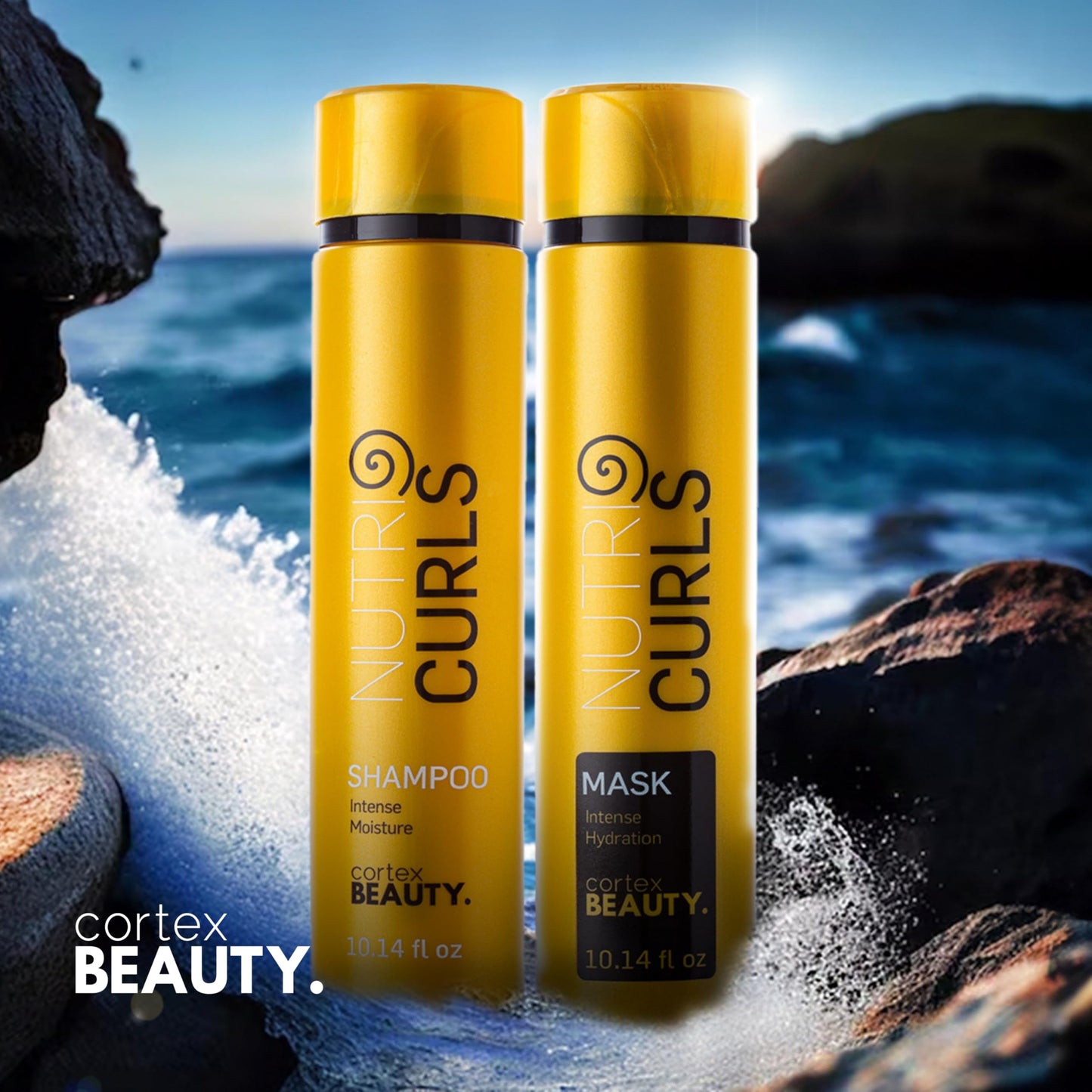 Cortex Beauty Nutri Curls | Curl Enhancing Shampoo & Mask Bundle | 10.14oz
