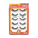 Laflare 3D Cashmere False Eyelashes Multipack, Ultra Soft, Glam, Luxurious, Cruelty-Free, Reusable, Fake Eyelashes 5 Pairs Value Pack (312X5P)