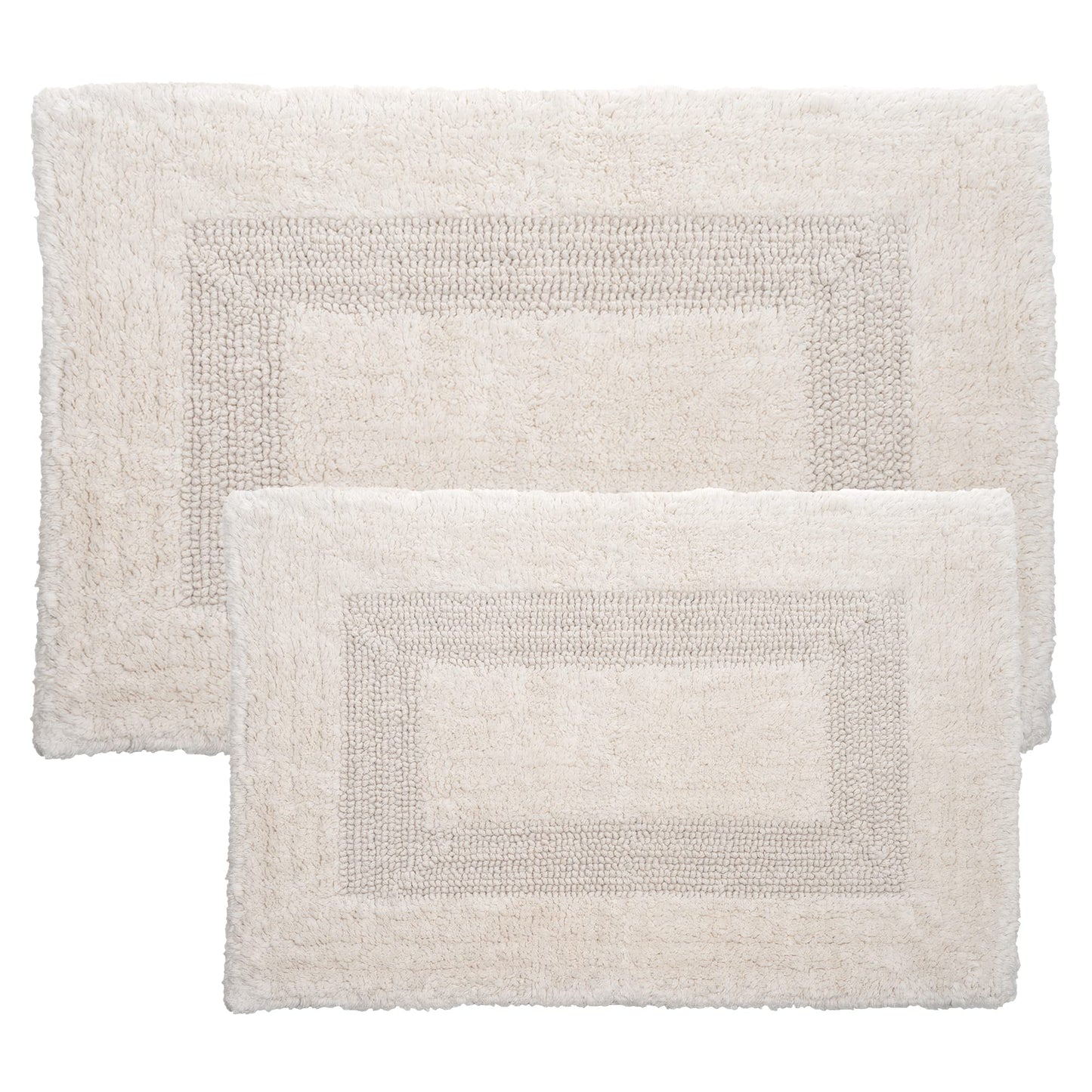 Bedford Home Bathroom Rugs Set (67A-01677) - 2-Piece Cotton Bathroom Mat Set, Machine Washable Standard & Large Bath Mats for Washroom, Kitchen, or…