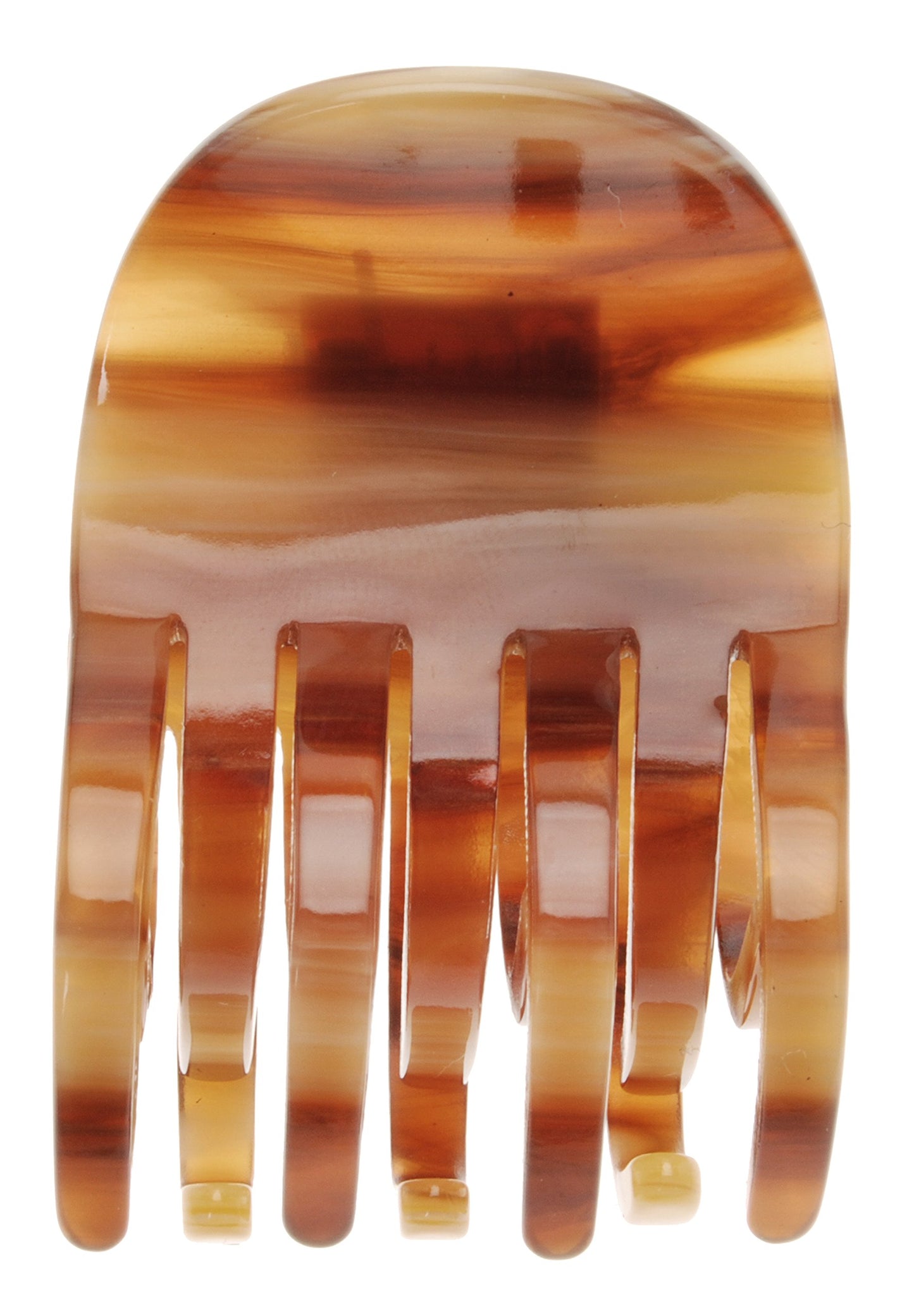 France Luxe Double Tooth Claw Clip - Caramel Horn