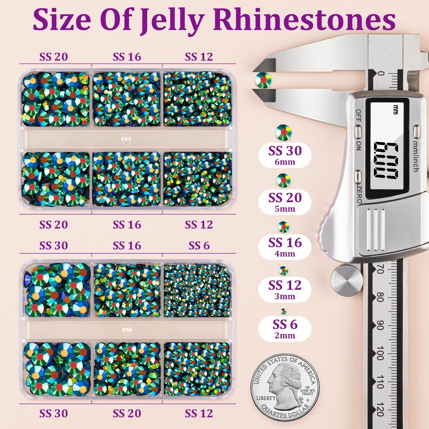 Resin Jelly Rhinestones for Crafting with B7000 Jewelry Glue, 1 Box Emerald Black AB Flatback Crystals with 2Pcs 10ml Glue, Bedazzling Non Hotfix Gems Beauty and Personal Care TINKRSTUFF