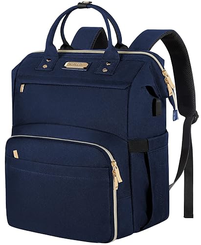JCDOBEST Lunch Bag Backpack, Insulated Cooler Backpack Lunch Box Laptop Backpack with USB Port for Women Men Fits 15.6 Inch Laptop Blue