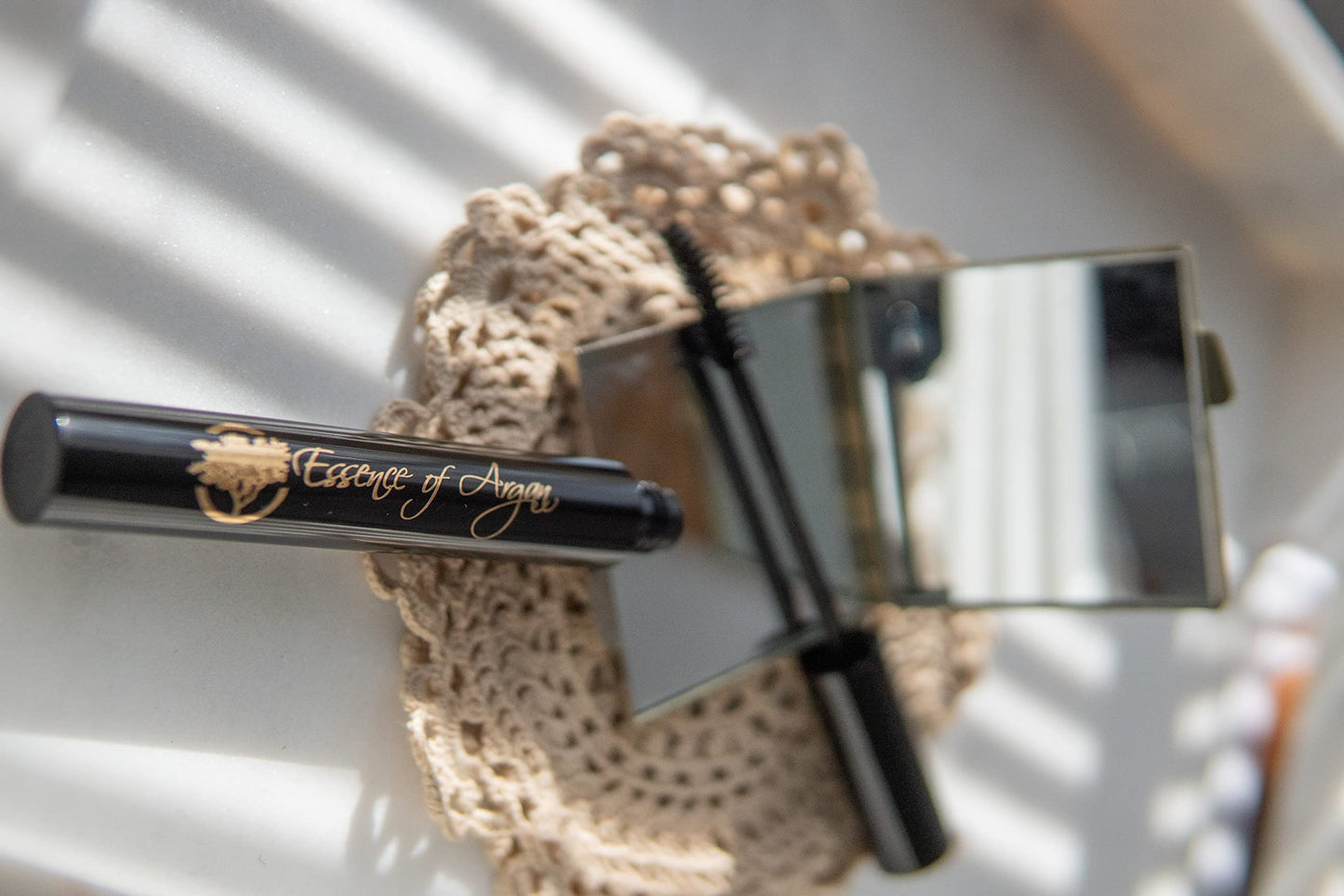 Essence of Argan Lash Conditioner Mascara with 100% Pure Organic ECOCert Argan Oil - Waterproof Black Mascara with Beeswax and Candelilla for More
