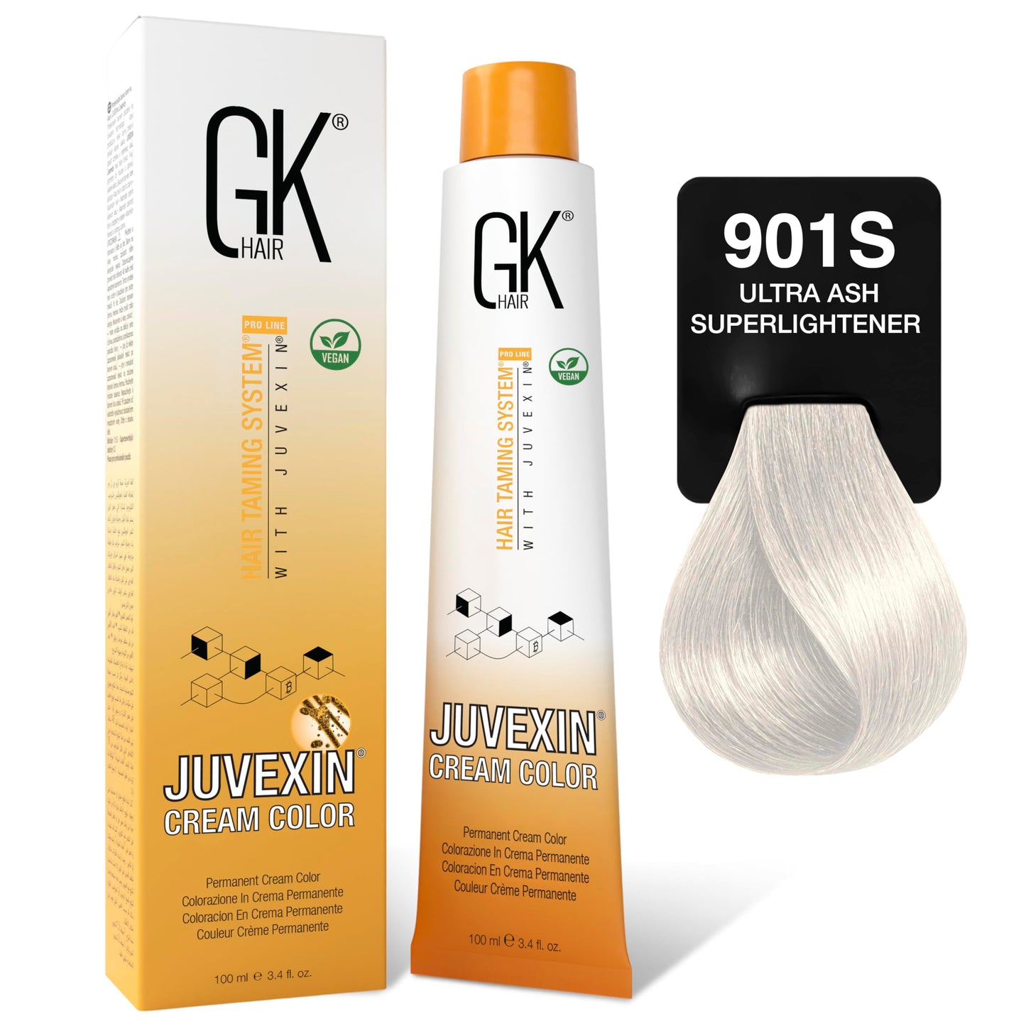 GK HAIR Global Keratin Professional Hair Color Cream Tube (3.4 Fl Oz/100ml) Nourishing & Cleansing Colors for Styling High Performance Long Lasting