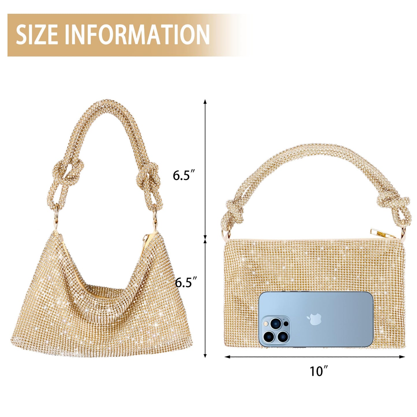 Rhinestone Purse Sparkly Evening bag Silver Clutch Purses for Women Evening, Cross Body Handbags for Party Prom Club Wedding