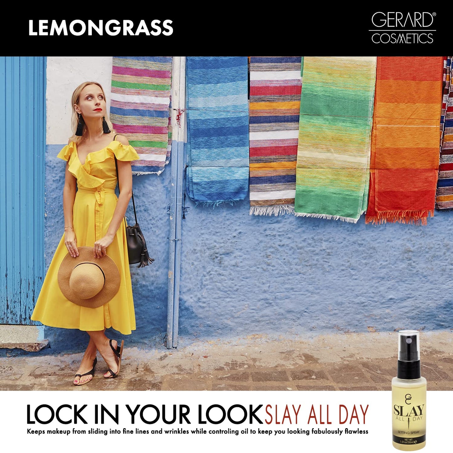 Slay All Day Setting Spray Mini - Lemongrass by Gerard Cosmetic for Women - 1.01 oz Setting Spray