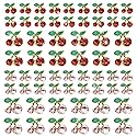 qiipii 60 Pcs 3D Cherry Nail Charms Cherry Nail Rhinestones Nail Art Shiny Gems Nail Studs Cute Fruit Nail Diamond Crystal Luxury Jewelry for Nails