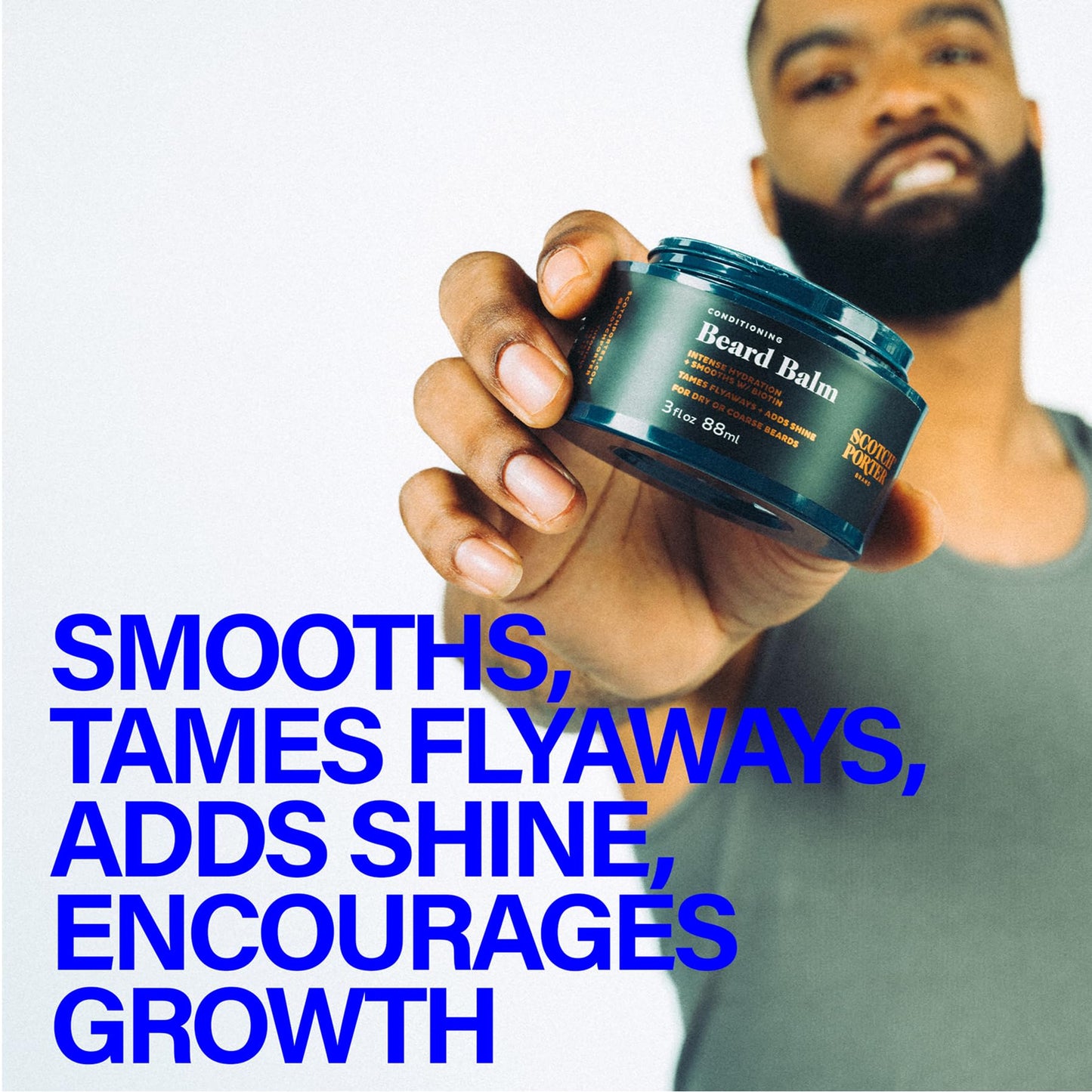 Scotch Porter Conditioning Beard Balm - Smooth, Shape, Moisturize & Soften Coarse, Dry Facial Hair while Encouraging Growth for a
