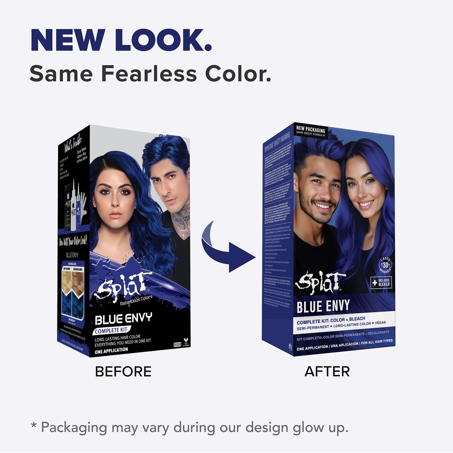Splat Blue Envy Semi Permanent Hair Dye Kit with Bleach, 1 Application, Includes Blue Hair Dye, Oxide & Bleach Powder, Vegan & Cruelty Free Hair Color