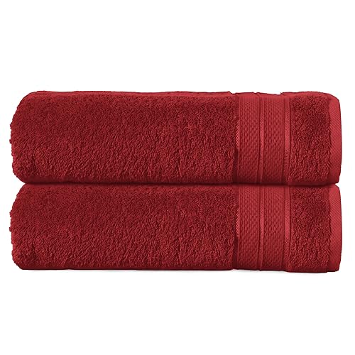 Elegant Comfort Three Line Popcorn Towel Set for Bathroom 27 x 54 inches, Premium Hotel Quality 2-Pack Bath Towels, 100% Turkish Cotton, Soft…