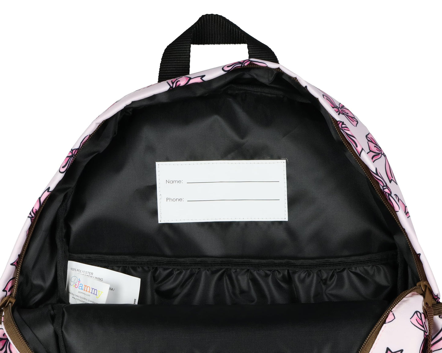 Pretty Pink Bows Coquette Ribbon Backpack Faux Leather Bottom Laptop Tech Sleeve Girls Travel 16" School Book Bag