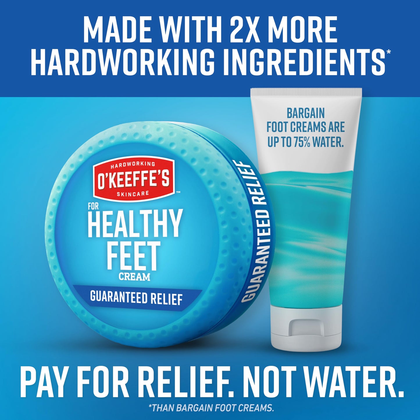 O'Keeffe's for Healthy Feet Foot Cream - 3.2 oz Jar (1 Pack) - Guaranteed Relief for Extremely Cracked, Dry Feet, Repairing Skincare, Instantly Boosts