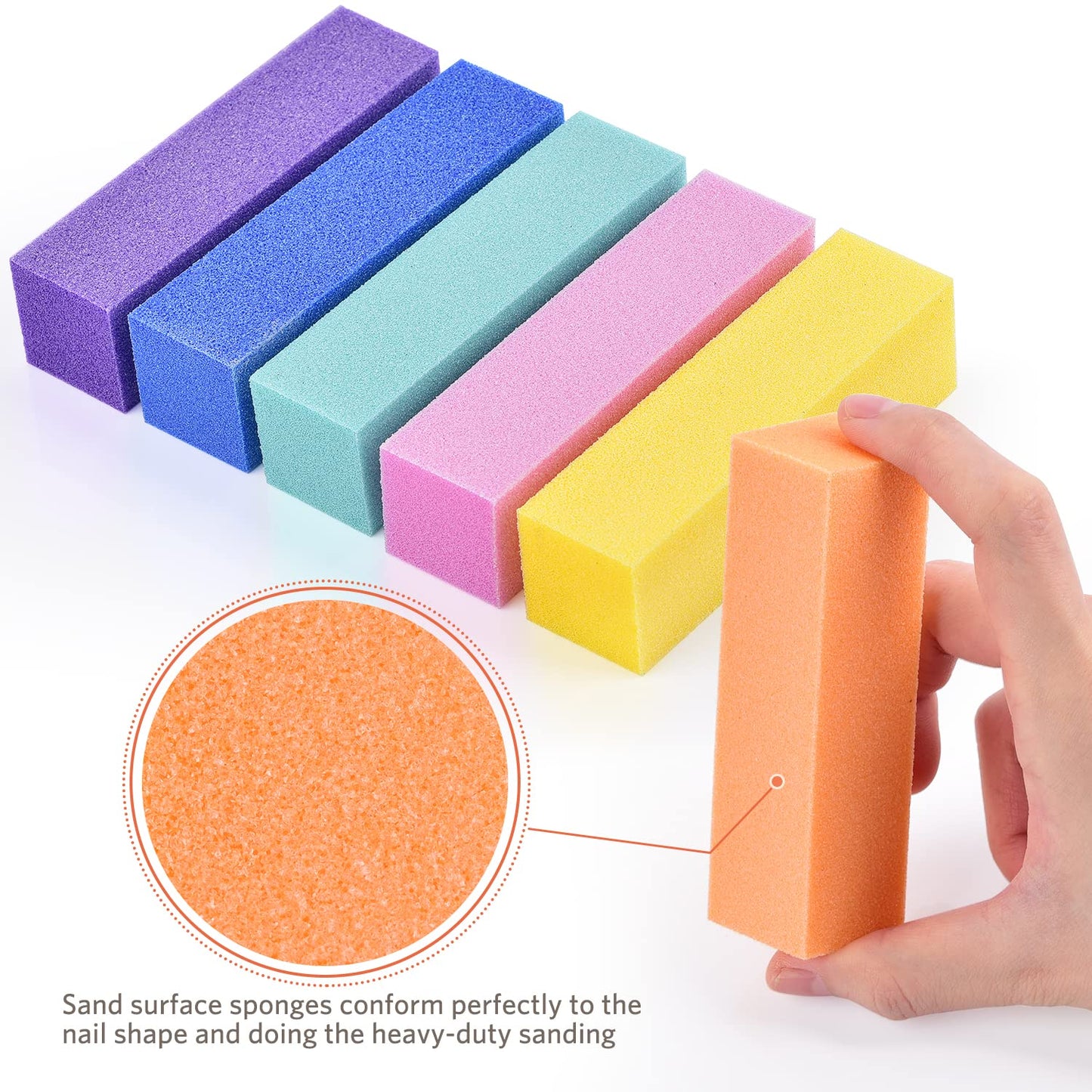 TsMADDTs Nail Files and Buffers, Professional Manicure Tools Kit Rectangular Art Care Buffer Block Tools 100 180 Grit 12PCS(Black)