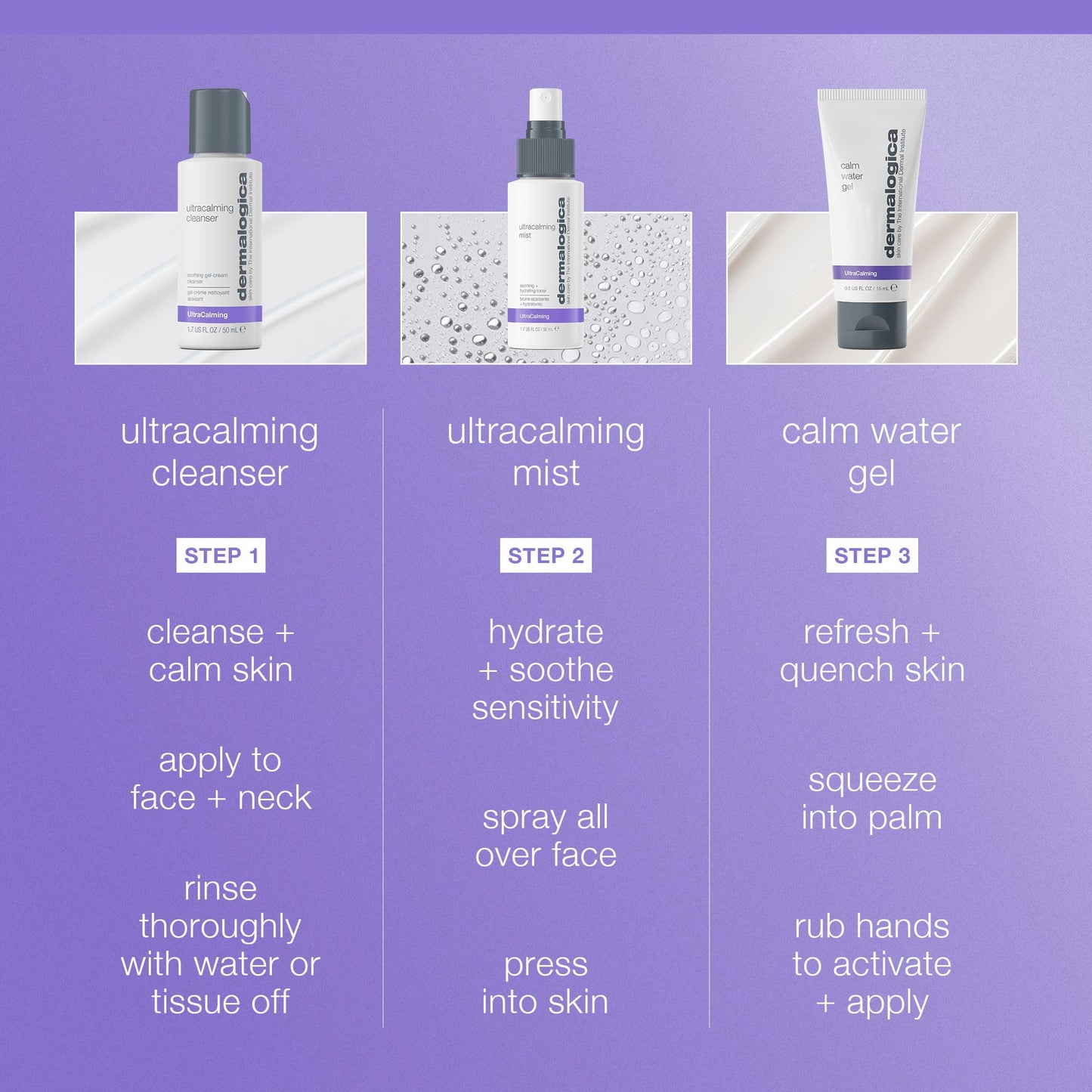 Dermalogica Sensitive Skin Rescue Kit - Set Contains: Face Wash, Toner, and Face Moisturizer - Skin Care To Calm, Soothe and Minimize Irritation
