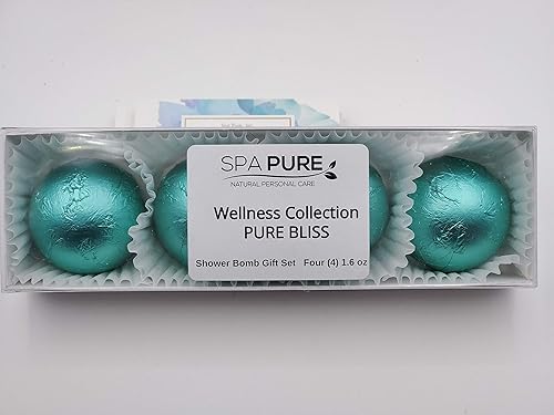 Spa Pure Pure Bliss Aromatherapy Shower Steamers Bombs - Shower Bombs with Essential Oils - Unisex Bath Melts - Self Care and Relaxation Shower…