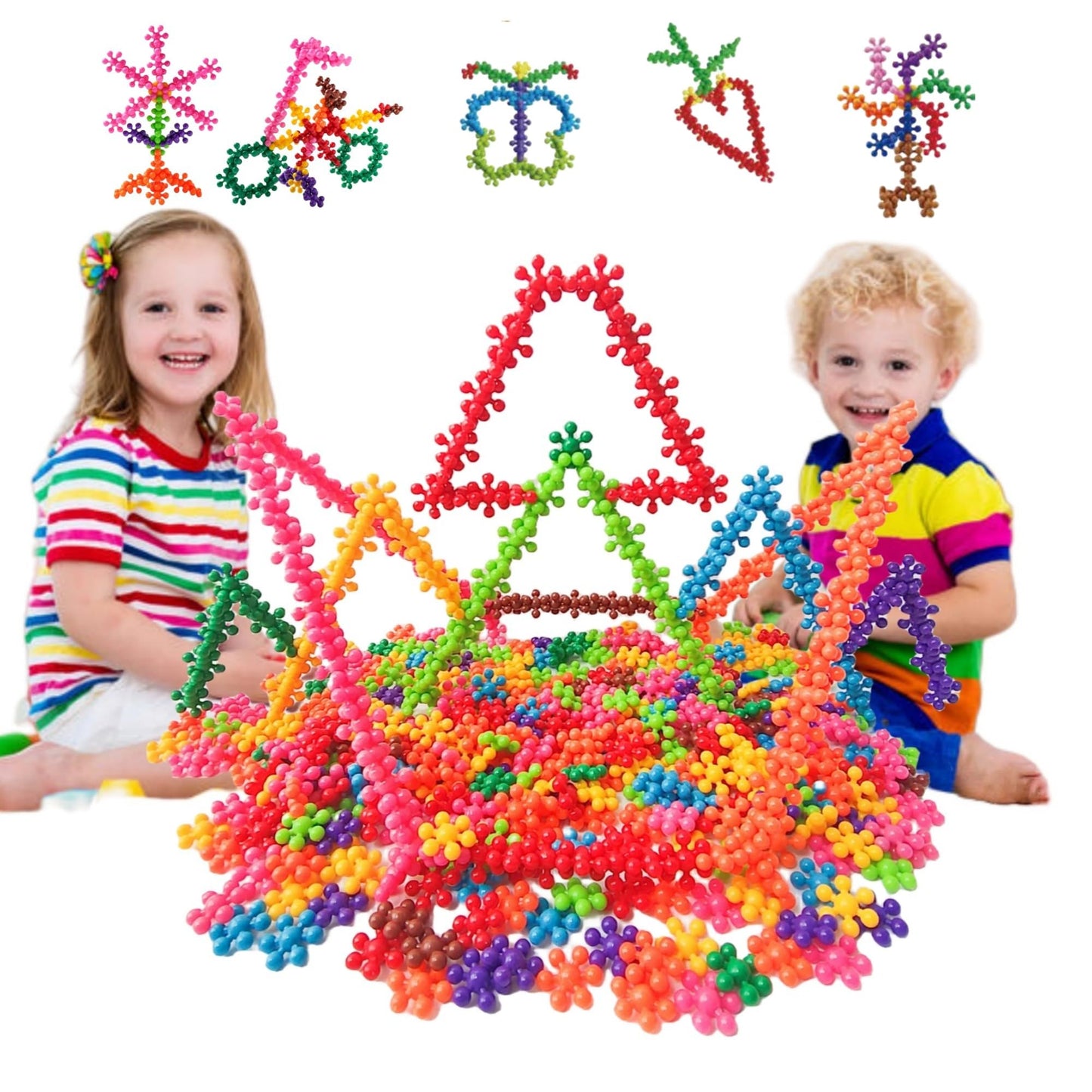 AICOC STEM Toys Building Toys Blocks for Kids 260 Pieces Educational Discs Sets Interlocking Solid Plastic for Preschool Boys and Girls Aged 3+