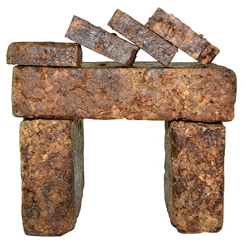 Raw African Black Soap 1 lb. Bar From Ghana 100% Pure Natural Acne Treatment, Aids Eczema & Psoriasis Therapy, Dry Skin, Scar Removal, Pimples