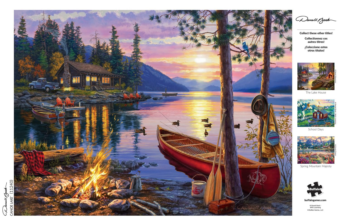 Buffalo Games 1000-Piece Jigsaw Puzzle – Darrell Bush Canoe Lake, Challenging Adult Puzzle for Game Nights, 26.75" x 19.75"