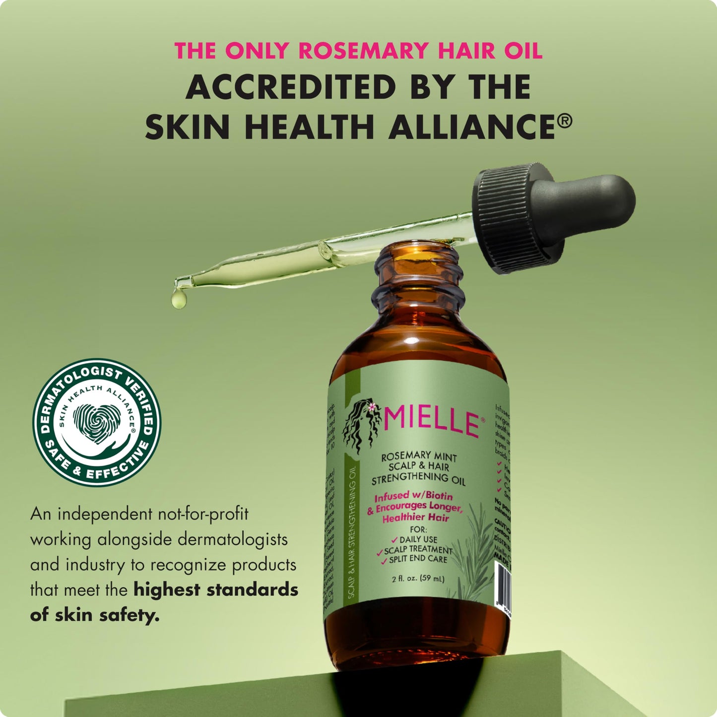 Mielle Organics Rosemary & Mint Hair Oil - Strengthening Biotin Oil Infused Frizzy & Damaged Hair Care - Split Ends & Dry Scalp Treatment to Support Beauty and Personal Care Mielle Organics