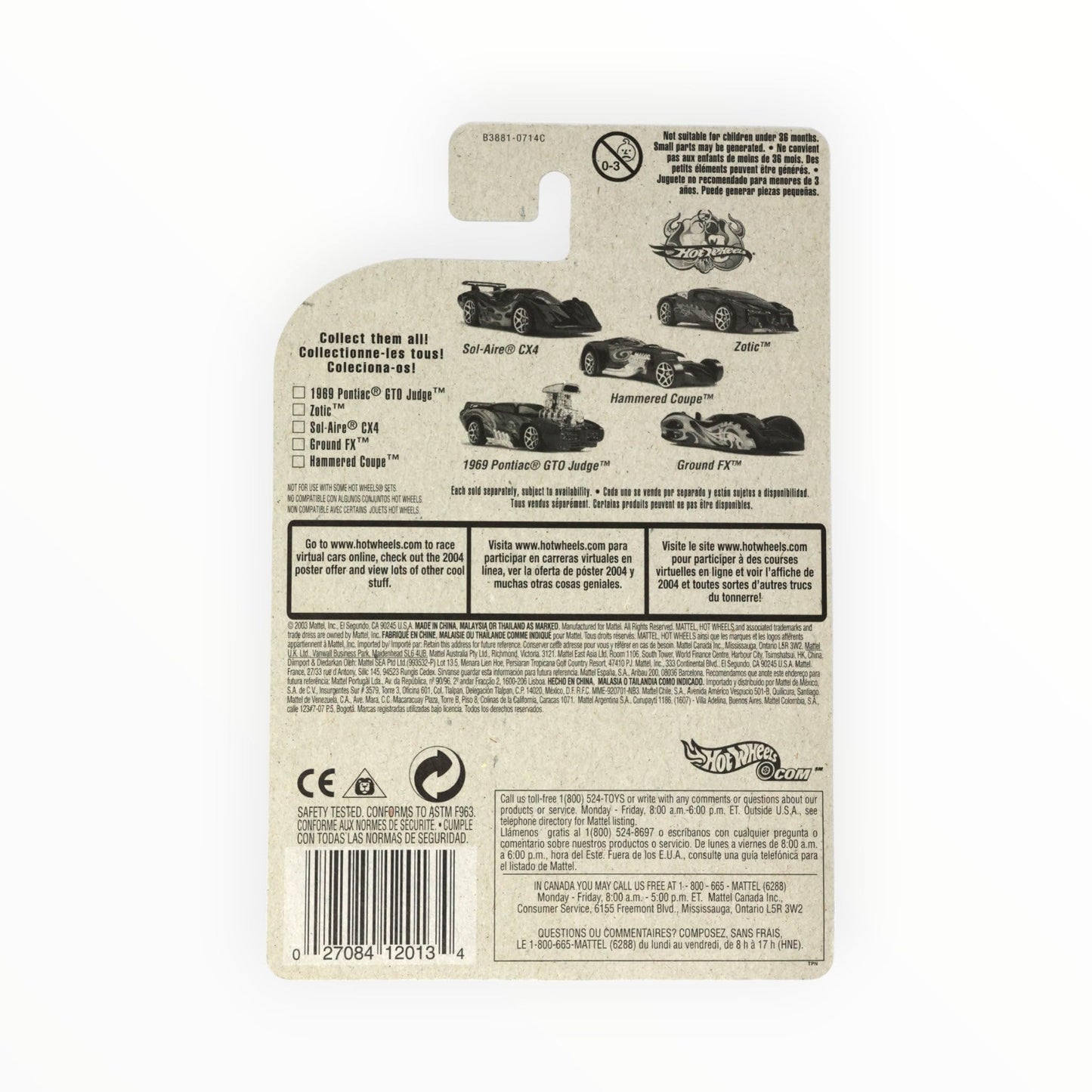 Hot Wheels Autonomicals 3/5 Sol-Aire CX4 2004 # 160