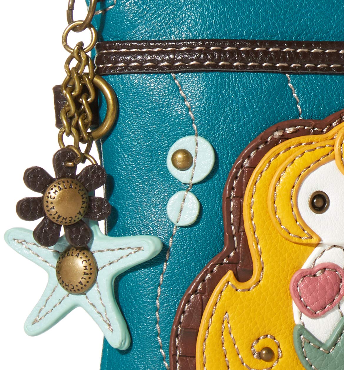 Chala Cellphone Crossbody Handbag Mermaid/Blue, 5" x 7.5" x 1"