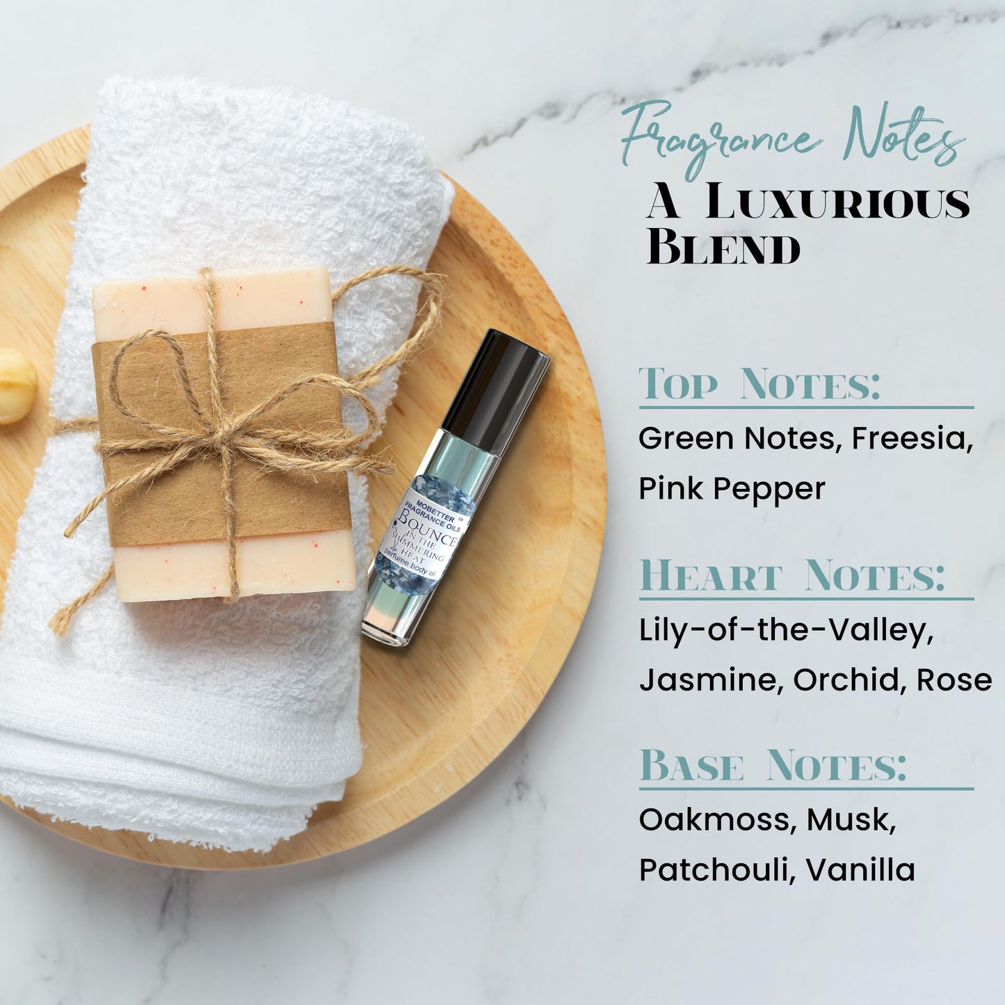 MOBETTER FRAGRANCE OILS Bounce in the Shimmering Heat Perfume Body Oil for Women | Long-Lasting Alcohol-Free Roll-On Scent | Pure Uncut Shimmering