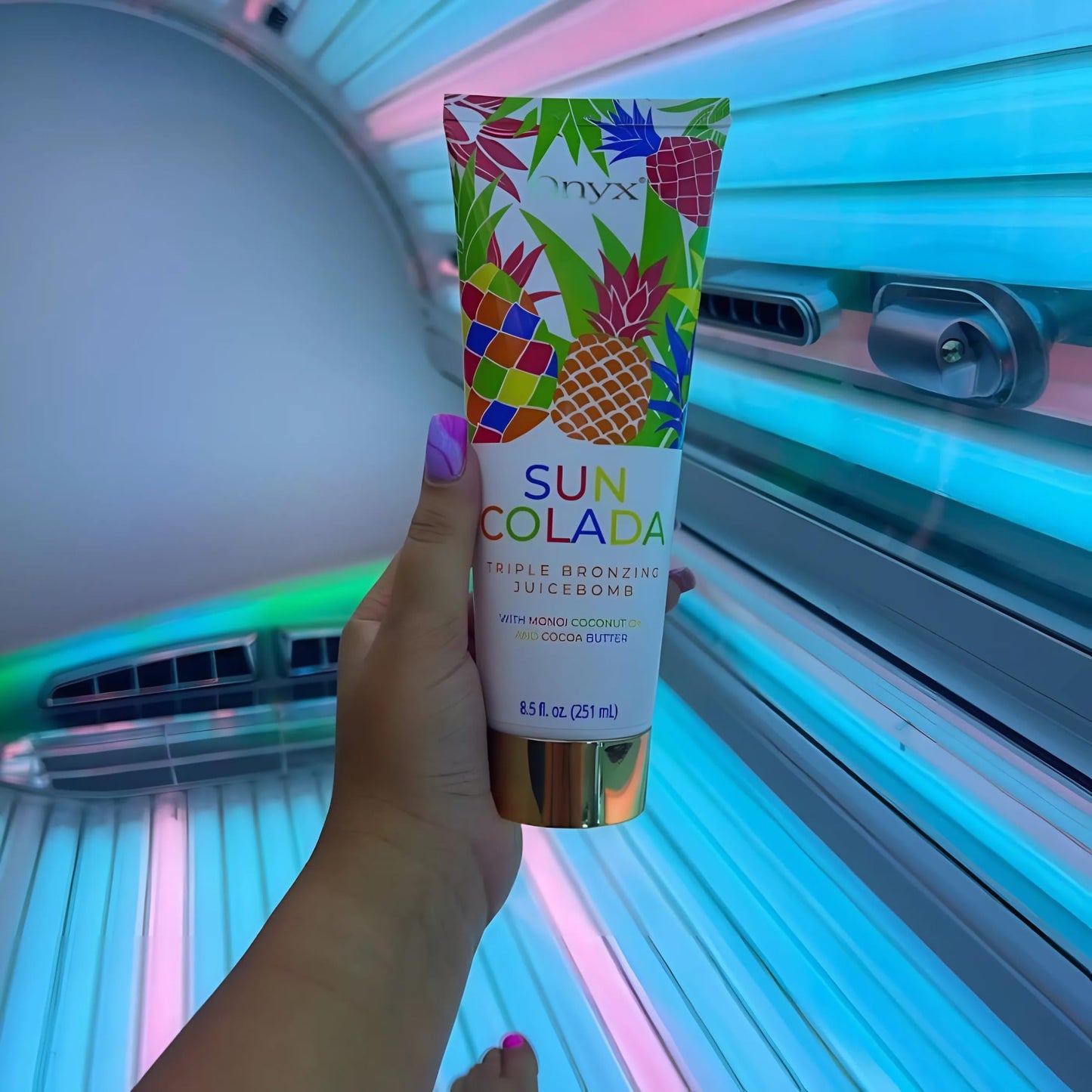 Onyx Suncolada Triple Bronzing Lotion for Tanning Bed - Indoor Dark Tanning Accelerator with Bronzer | Anti-Aging, Hydrating, Streak-Free formula |