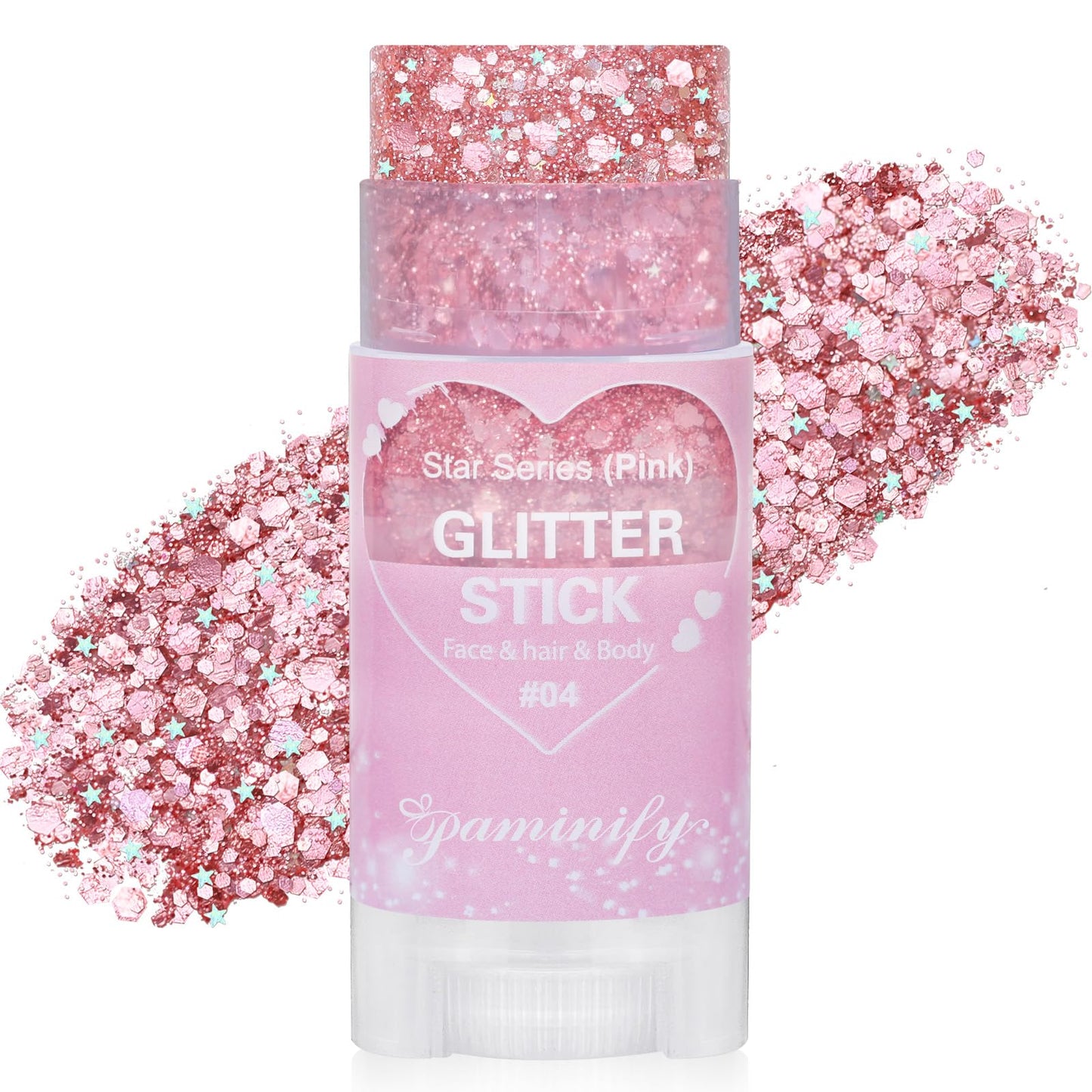 Paminify Pink Hair Glitter Stick,Cheer Body Face Glitter,Waterproof Singer Concert Music Festival Pink Out Accessories for Spirit Week,Halloween Beauty and Personal Care paminify Default Title
