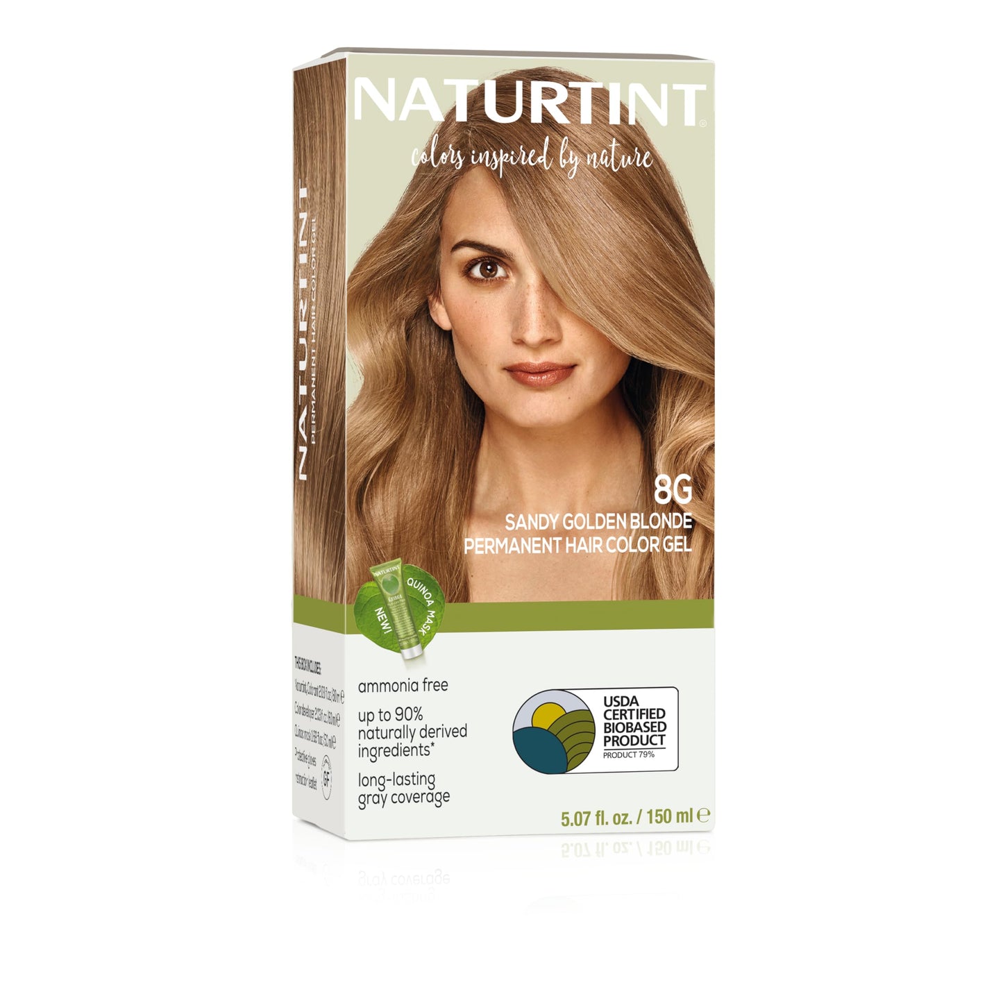 Naturtint 8G Sandy Golden Blonde Permanent Hair Color (Pack of 1), Ammonia Free, Vegan, Cruelty Free, up to 100% Gray Coverage, Long Lasting Results