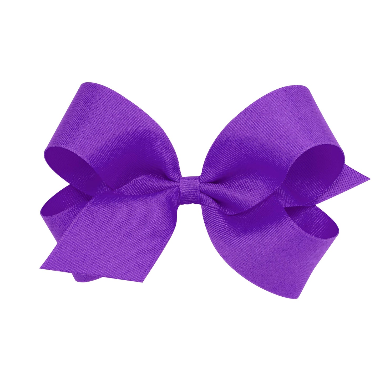 Wee Ones Girls' Plain Wrap Classic Grosgrain Hair Bows on a WeeStay No-Slip Hair Clip, Handmade, Large, Delphinium