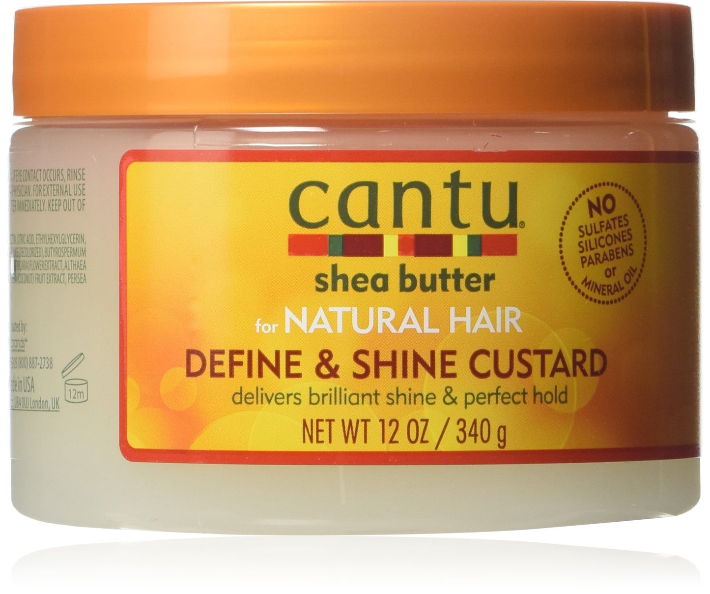 Cantu Shea Butter Define And Shine Custard 12 Ounce Jar (Pack of 6)