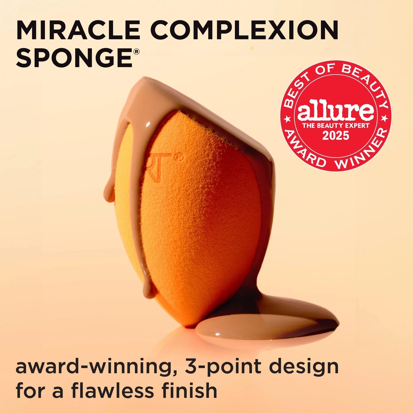 Real Techniques Miracle Complexion Assorted Beauty Sponges Makeup Blender, For Blending & Sculpting, Full Coverage, Professional Makeup Tool, Cruelty