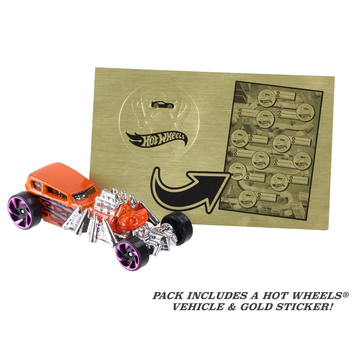 Hot Wheels Rewards Car Pack of 10 Individually Wrapped 1:64 Scale Die-Cast Vehicles in Opaque Bags with Gold Stickers, Rewards or Prizes for Kids 3…