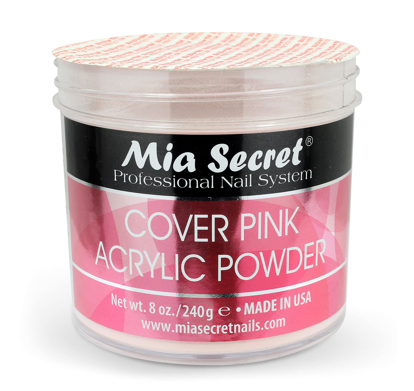 Mia Secret Cover Pink Acrylic Powder (8 oz), Professional Nail System, Ideal for Long Lasting Nails