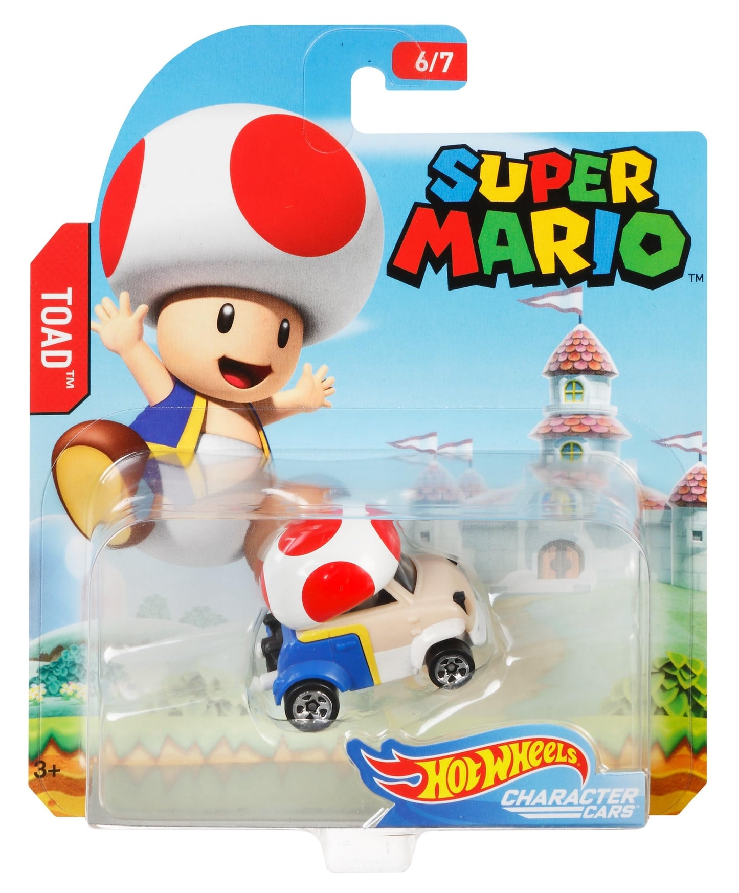 Hot Wheels Super Mario Character Cars Toad Vehicle 6/7