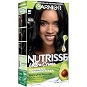 Garnier Nutrisse Ultra Crème Hair Color, Permanent Hair Dye with 100% Gray Coverage, Vegan & Cruelty-Free, 10 Black (Licorice), 1 Count